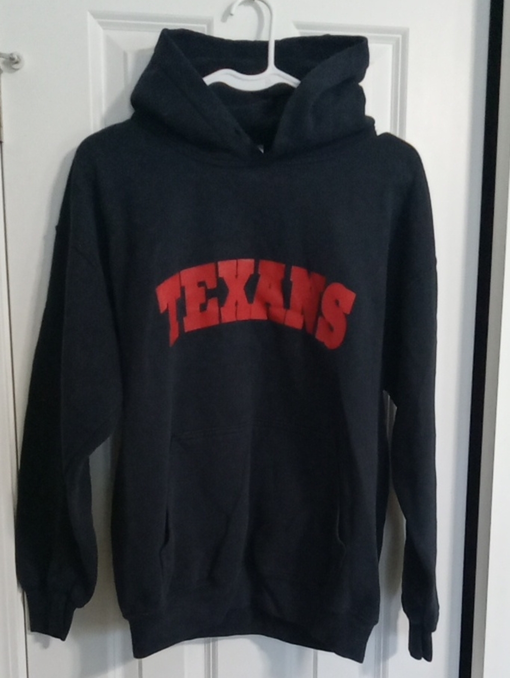 Gildan Black Hoodie with Red TEXANS Chest Logo